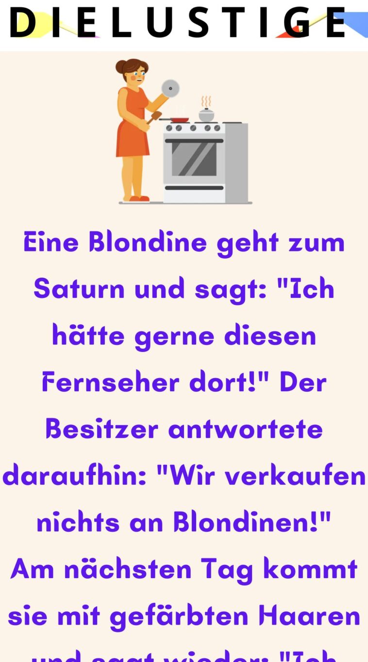Blondine und Mikrowelle