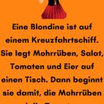 Eine Blondine ist auf einem