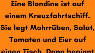Eine Blondine ist auf einem