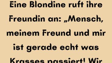 Eine Blondine ruft ihre Freundin