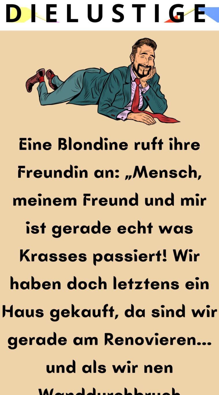 Eine Blondine ruft ihre Freundin