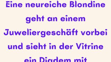 Eine neureiche Blondine geht an einem