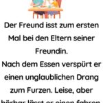 Der Freund isst zum ersten Mal bei den