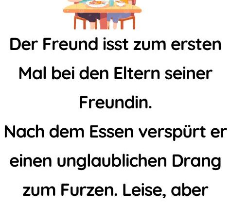Der Freund isst zum ersten Mal bei den