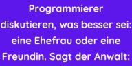 Ein Anwalt und ein Programmierer diskutieren